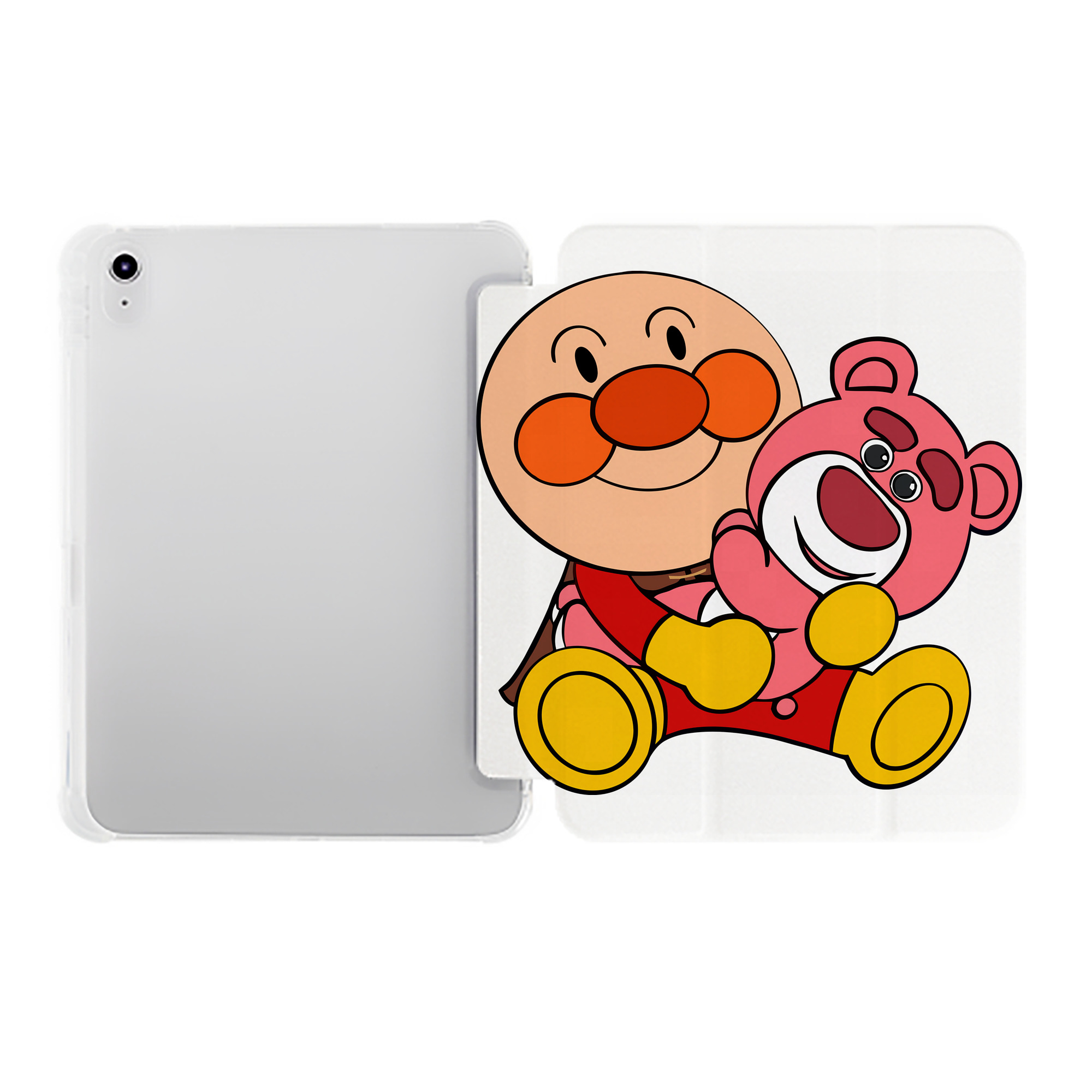 （画像用） アンパンマン Anpanman IPad ケース ペン収納付き 三つ折りスタンド PUレザー×シリコン 対応機種9.5/10.5/10.9インチ